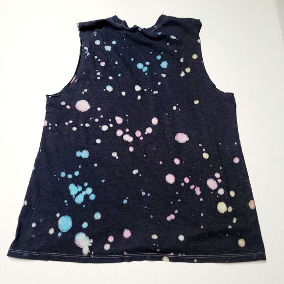 LISA FRANK Rainbow Unicorn Muscle Tank Top Paint Splatter Wash SMALL XOXO NWOT - Picture 2 of 6